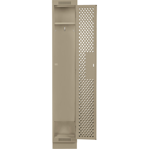 Clean Line Lockers, 12" x 12" x 76", Steel, Beige, Rivet (Assembled), Perforated Helyx Safety & Industrial Supplies