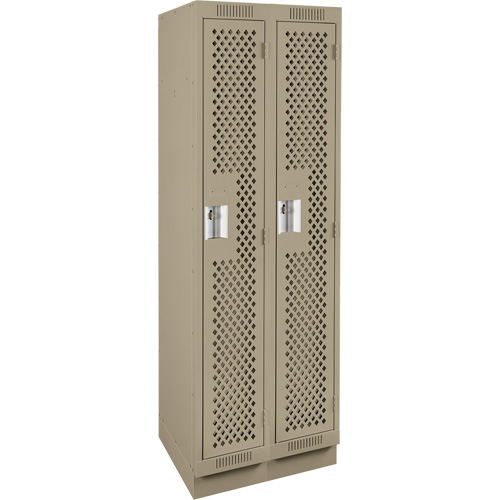 Casiers Clean Line, Bloc de 2, 24" x 15" x 76", Acier, Beige, Rivet (assembl&eacute;), Perfor&eacute; Helyx Safety & Industrial Supplies