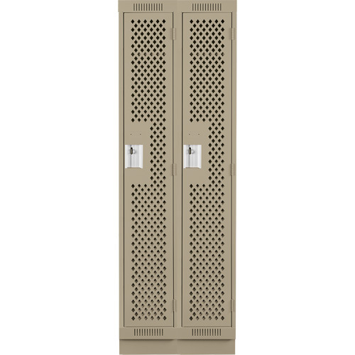 Casiers Clean Line, Bloc de 2, 24" x 15" x 76", Acier, Beige, Rivet (assembl&eacute;), Perfor&eacute; Helyx Safety & Industrial Supplies
