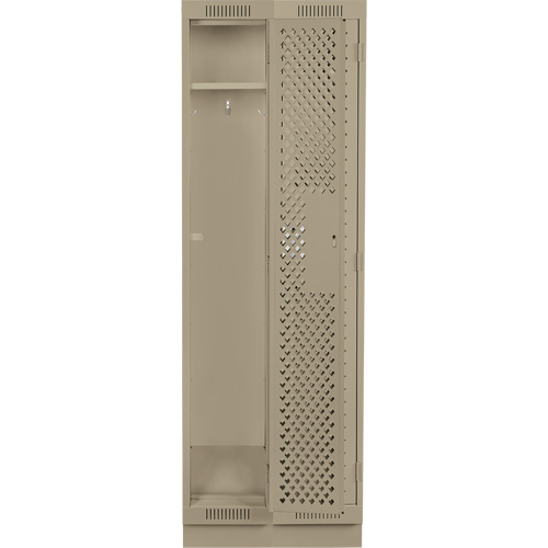 Casiers Clean Line, Bloc de 2, 24" x 15" x 76", Acier, Beige, Rivet (assembl&eacute;), Perfor&eacute; Helyx Safety & Industrial Supplies