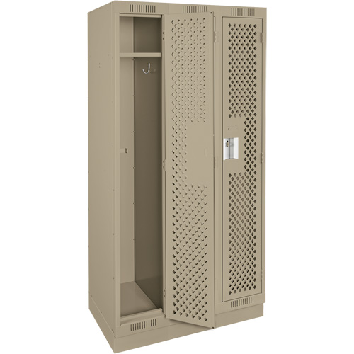 Casiers Clean Line, Bloc de 3, 36" x 15" x 76", Acier, Beige, Rivet (assembl&eacute;), Perfor&eacute; Helyx Safety & Industrial Supplies