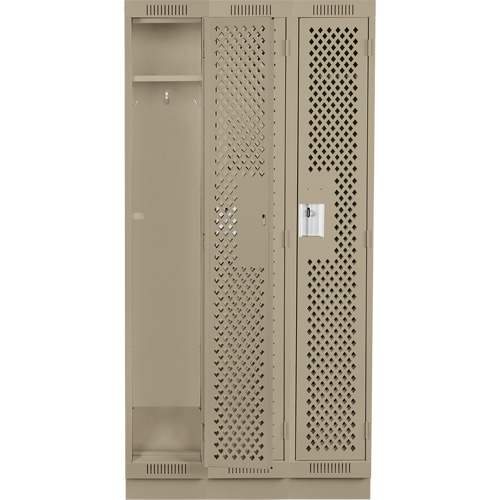 Casiers Clean Line, Bloc de 3, 36" x 15" x 76", Acier, Beige, Rivet (assembl&eacute;), Perfor&eacute; Helyx Safety & Industrial Supplies