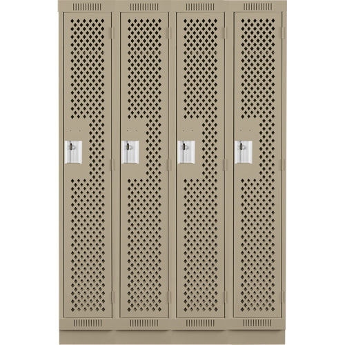 Casiers Clean Line, Bloc de 4, 48" x 15" x 76", Acier, Beige, Rivet (assembl&eacute;), Perfor&eacute; Helyx Safety & Industrial Supplies