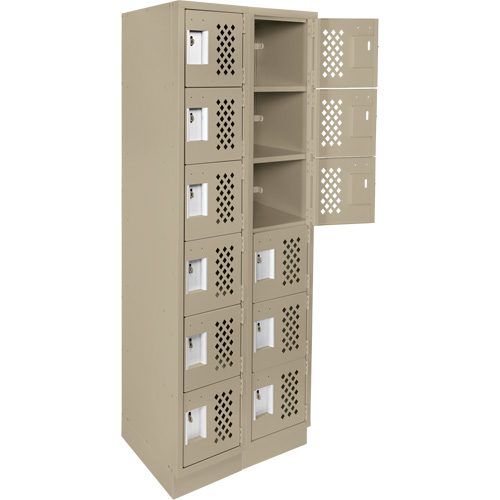 Petit casier perfor&eacute; Clean-Line, 6 niveaux, Bloc de 2, 12" x 72" x 12", Acier Helyx Safety & Industrial Supplies