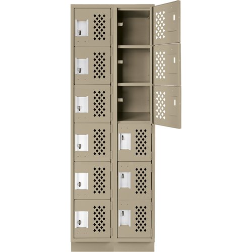 Petit casier perfor&eacute; Clean-Line, 6 niveaux, Bloc de 2, 12" x 72" x 12", Acier Helyx Safety & Industrial Supplies