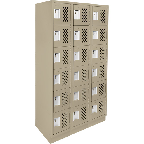 Petit casier perfor&eacute; Clean-Line, 6 niveaux, Bloc de 3, 12" x 72" x 12", Acier Helyx Safety & Industrial Supplies
