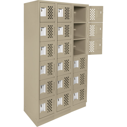 Petit casier perfor&eacute; Clean-Line, 6 niveaux, Bloc de 3, 12" x 72" x 12", Acier Helyx Safety & Industrial Supplies