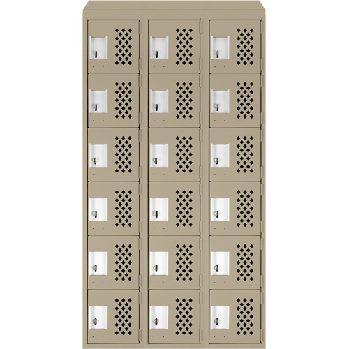 Petit casier perfor&eacute; Clean-Line, 6 niveaux, Bloc de 3, 15" x 72" x 12", Acier Helyx Safety & Industrial Supplies