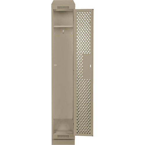 Clean Line Lockers, 12" x 18" x 82", Steel, Beige, Rivet (Assembled), Perforated Helyx Safety & Industrial Supplies