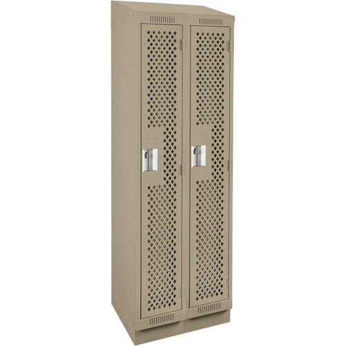 Casiers Clean Line, Bloc de 2, 24" x 18" x 82", Acier, Beige, Rivet (assembl&eacute;), Perfor&eacute; Helyx Safety & Industrial Supplies