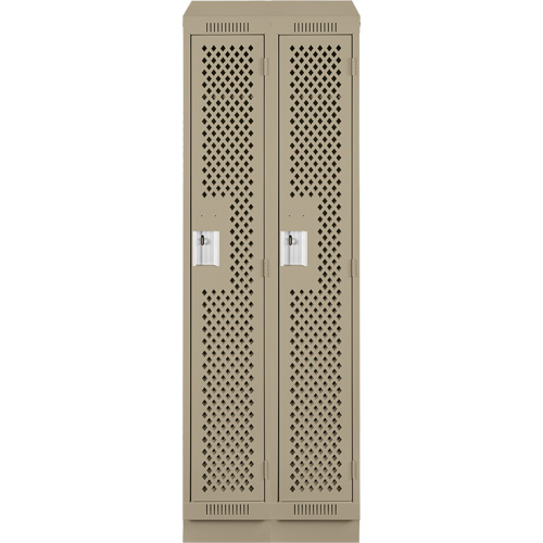 Casiers Clean Line, Bloc de 2, 24" x 18" x 82", Acier, Beige, Rivet (assembl&eacute;), Perfor&eacute; Helyx Safety & Industrial Supplies