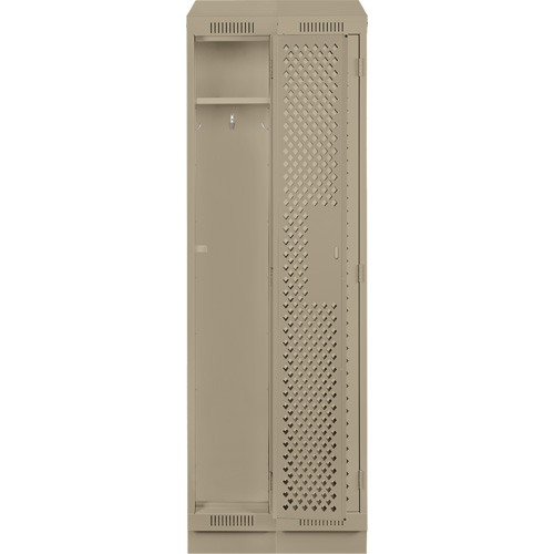 Casiers Clean Line, Bloc de 2, 24" x 18" x 82", Acier, Beige, Rivet (assembl&eacute;), Perfor&eacute; Helyx Safety & Industrial Supplies