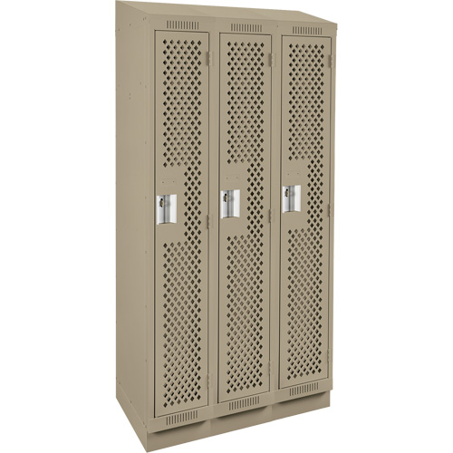 Casiers Clean Line, Bloc de 3, 36" x 18" x 82", Acier, Beige, Rivet (assembl&eacute;), Perfor&eacute; Helyx Safety & Industrial Supplies