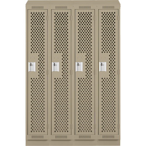 Casiers Clean Line, Bloc de 4, 48" x 12" x 82", Acier, Beige, Rivet (assembl&eacute;), Perfor&eacute; Helyx Safety & Industrial Supplies