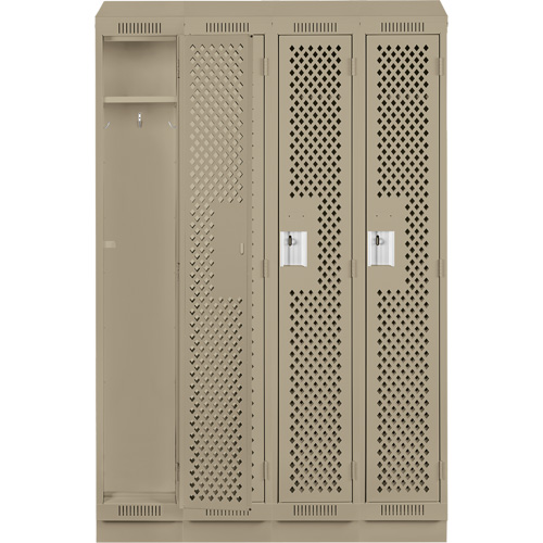 Casiers Clean Line, Bloc de 4, 48" x 12" x 82", Acier, Beige, Rivet (assembl&eacute;), Perfor&eacute; Helyx Safety & Industrial Supplies