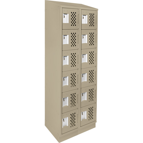 Petit casier perfor&eacute; Clean-Line, 6 niveaux, Bloc de 2, 15" x 72" x 12", Acier Helyx Safety & Industrial Supplies
