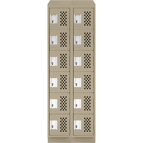 Petit casier perfor&eacute; Clean-Line, 6 niveaux, Bloc de 2, 15" x 72" x 12", Acier Helyx Safety & Industrial Supplies