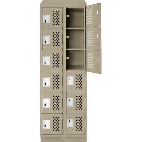 Petit casier perfor&eacute; Clean-Line, 6 niveaux, Bloc de 2, 15" x 72" x 12", Acier Helyx Safety & Industrial Supplies