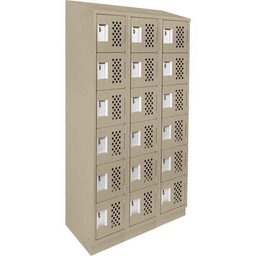 Petit casier perfor&eacute; Clean-Line, 6 niveaux, Bloc de 3, 15" x 72" x 12", Acier Helyx Safety & Industrial Supplies