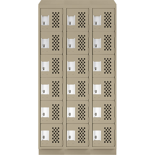 Petit casier perfor&eacute; Clean-Line, 6 niveaux, Bloc de 3, 15" x 72" x 12", Acier Helyx Safety & Industrial Supplies