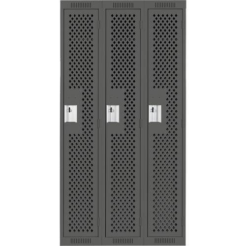 Casiers Clean Line, Bloc de 3, 36" x 15" x 72", Acier, Charbon, Rivet (assembl&eacute;), Perfor&eacute; Helyx Safety & Industrial Supplies