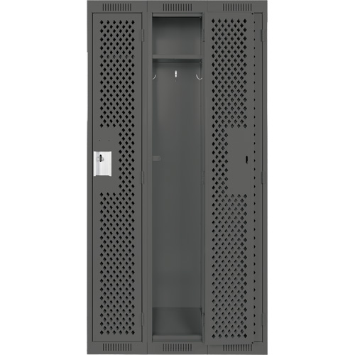 Casiers Clean Line, Bloc de 3, 36" x 15" x 72", Acier, Charbon, Rivet (assembl&eacute;), Perfor&eacute; Helyx Safety & Industrial Supplies