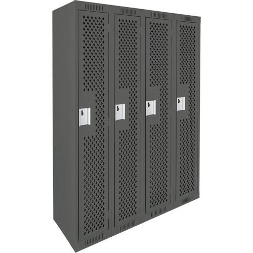 Casiers Clean Line, Bloc de 4, 48" x 15" x 72", Acier, Charbon, Rivet (assembl&eacute;), Perfor&eacute; Helyx Safety & Industrial Supplies
