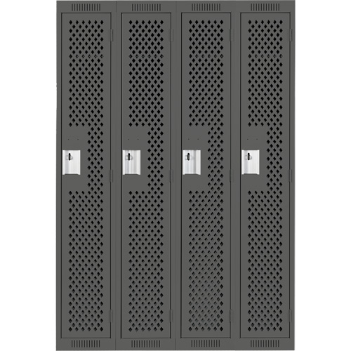 Casiers Clean Line, Bloc de 4, 48" x 15" x 72", Acier, Charbon, Rivet (assembl&eacute;), Perfor&eacute; Helyx Safety & Industrial Supplies