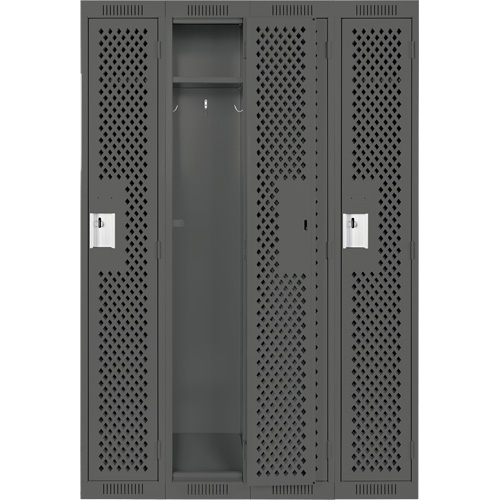 Casiers Clean Line, Bloc de 4, 48" x 15" x 72", Acier, Charbon, Rivet (assembl&eacute;), Perfor&eacute; Helyx Safety & Industrial Supplies
