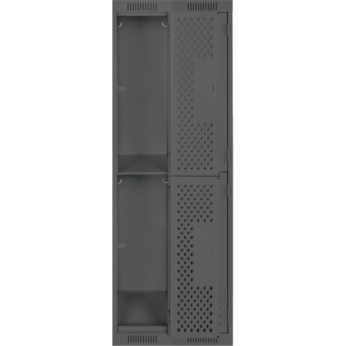 Casiers Clean Line, 2 niveaux, Bloc de 2, 24" x 15" x 72", Acier, Charbon, Rivet (assembl&eacute;), Perfor&eacute; Helyx Safety & Industrial Supplies
