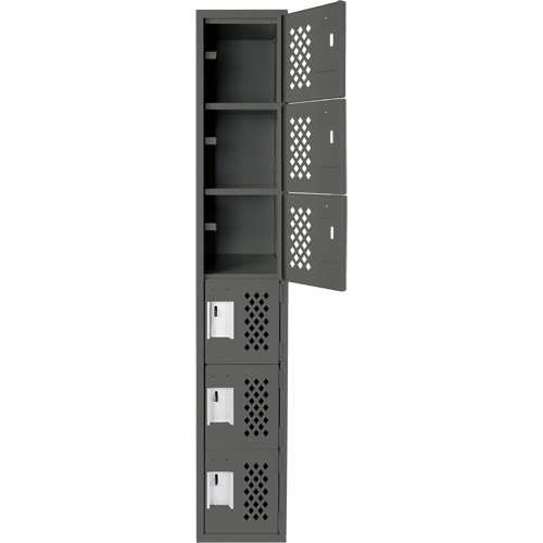 Petit casier perfor&eacute; Clean-Line, 6 niveaux, 12" x 72" x 12", Acier Helyx Safety & Industrial Supplies