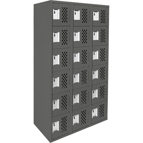 Petit casier perfor&eacute; Clean-Line, 6 niveaux, Bloc de 3, 12" x 72" x 12", Acier Helyx Safety & Industrial Supplies