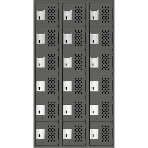 Petit casier perfor&eacute; Clean-Line, 6 niveaux, Bloc de 3, 12" x 72" x 12", Acier Helyx Safety & Industrial Supplies