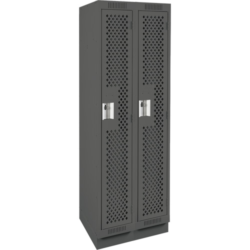 Casiers Clean Line, Bloc de 2, 24" x 15" x 76", Acier, Charbon, Rivet (assembl&eacute;), Perfor&eacute; Helyx Safety & Industrial Supplies