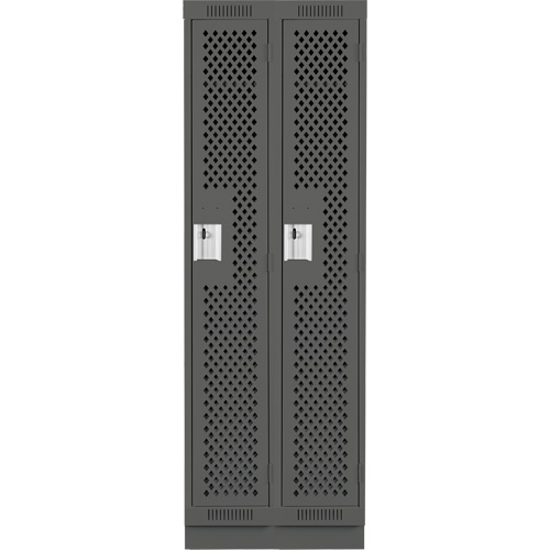 Casiers Clean Line, Bloc de 2, 24" x 15" x 76", Acier, Charbon, Rivet (assembl&eacute;), Perfor&eacute; Helyx Safety & Industrial Supplies