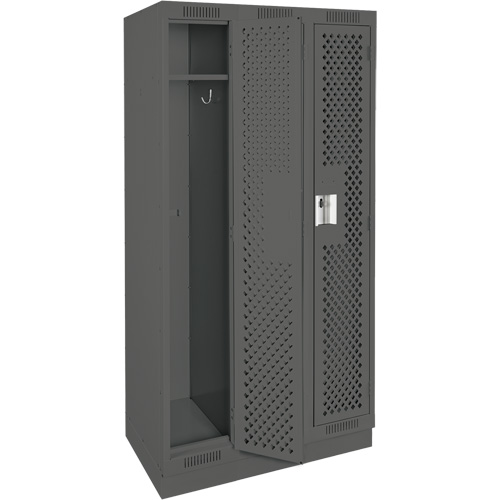 Casiers Clean Line, Bloc de 3, 36" x 15" x 76", Acier, Charbon, Rivet (assembl&eacute;), Perfor&eacute; Helyx Safety & Industrial Supplies