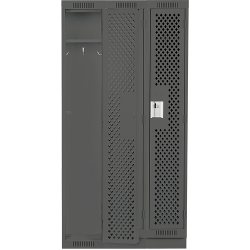 Casiers Clean Line, Bloc de 3, 36" x 15" x 76", Acier, Charbon, Rivet (assembl&eacute;), Perfor&eacute; Helyx Safety & Industrial Supplies