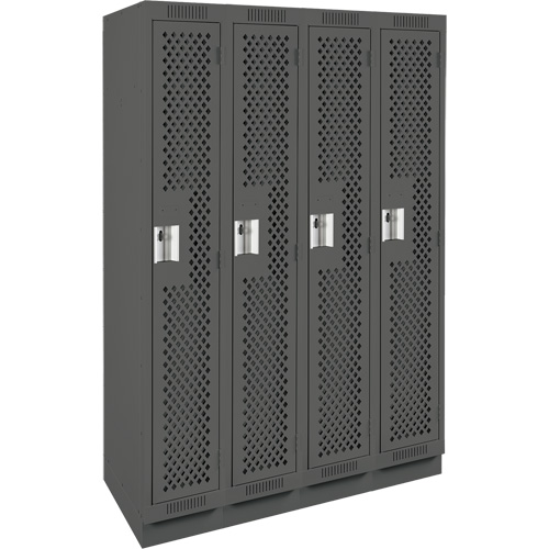 Casiers Clean Line, Bloc de 4, 48" x 15" x 76", Acier, Charbon, Rivet (assembl&eacute;), Perfor&eacute; Helyx Safety & Industrial Supplies