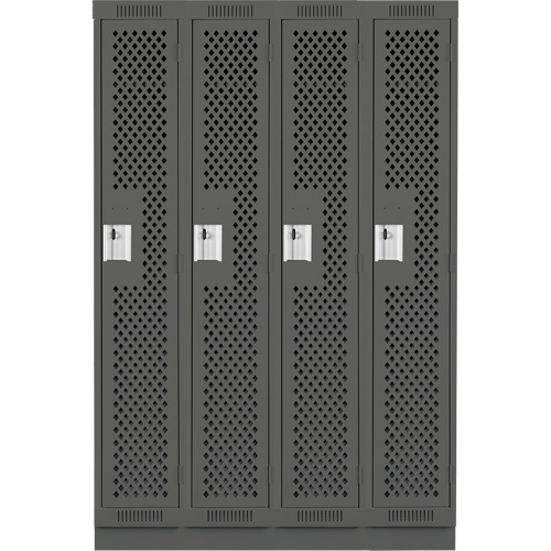 Casiers Clean Line, Bloc de 4, 48" x 15" x 76", Acier, Charbon, Rivet (assembl&eacute;), Perfor&eacute; Helyx Safety & Industrial Supplies