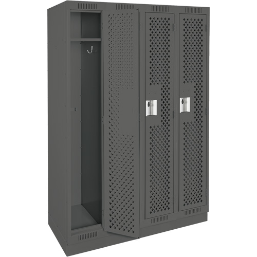 Casiers Clean Line, Bloc de 4, 48" x 15" x 76", Acier, Charbon, Rivet (assembl&eacute;), Perfor&eacute; Helyx Safety & Industrial Supplies