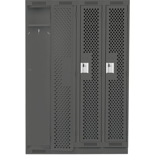 Casiers Clean Line, Bloc de 4, 48" x 15" x 76", Acier, Charbon, Rivet (assembl&eacute;), Perfor&eacute; Helyx Safety & Industrial Supplies