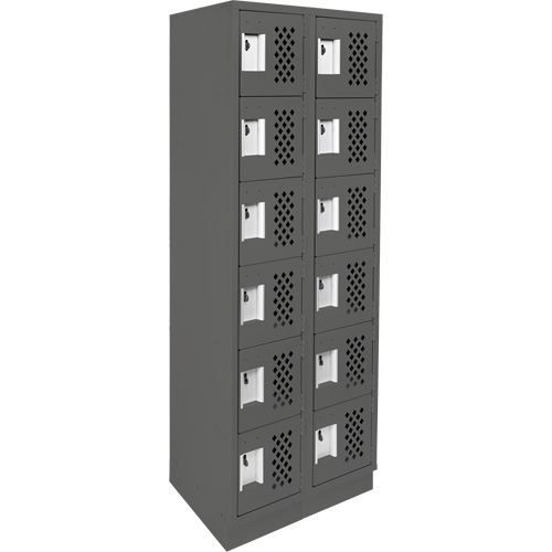 Petit casier perfor&eacute; Clean-Line, 6 niveaux, Bloc de 2, 12" x 72" x 12", Acier Helyx Safety & Industrial Supplies