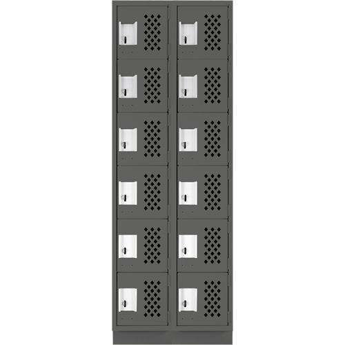Petit casier perfor&eacute; Clean-Line, 6 niveaux, Bloc de 2, 12" x 72" x 12", Acier Helyx Safety & Industrial Supplies