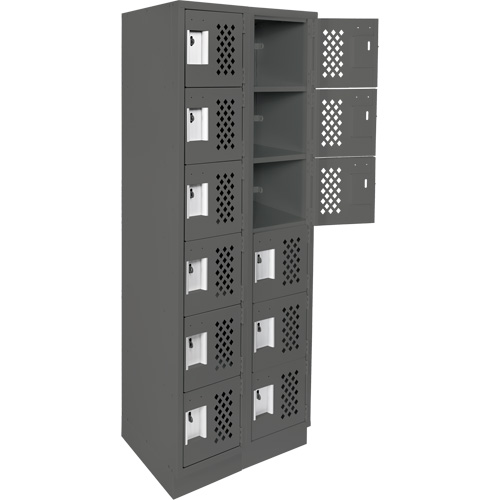 Petit casier perfor&eacute; Clean-Line, 6 niveaux, Bloc de 2, 12" x 72" x 12", Acier Helyx Safety & Industrial Supplies