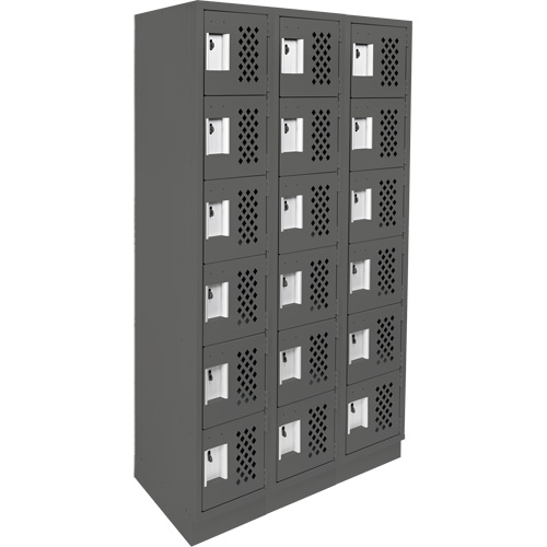 Petit casier perfor&eacute; Clean-Line, 6 niveaux, Bloc de 3, 12" x 72" x 12", Acier Helyx Safety & Industrial Supplies