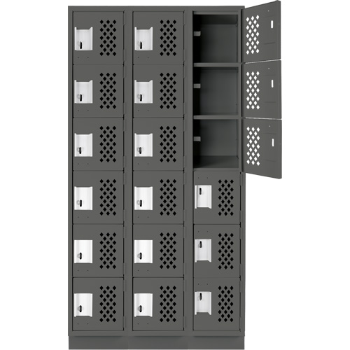 Petit casier perfor&eacute; Clean-Line, 6 niveaux, Bloc de 3, 12" x 72" x 12", Acier Helyx Safety & Industrial Supplies