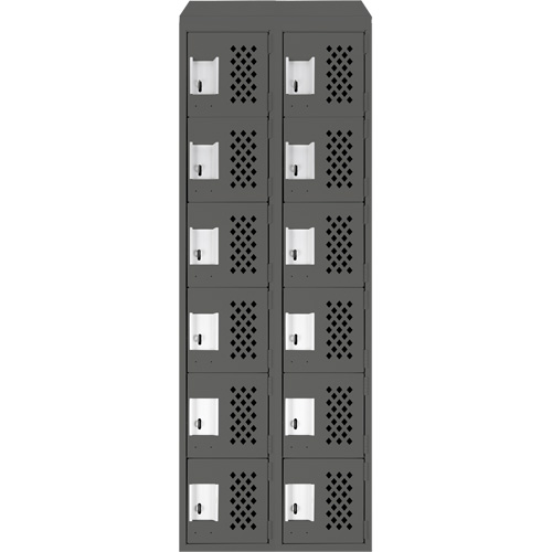 Petit casier perfor&eacute; Clean-Line, 6 niveaux, Bloc de 2, 15" x 72" x 12", Acier Helyx Safety & Industrial Supplies