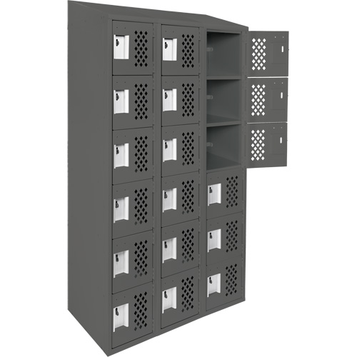 Petit casier perfor&eacute; Clean-Line, 6 niveaux, Bloc de 3, 15" x 72" x 12", Acier Helyx Safety & Industrial Supplies