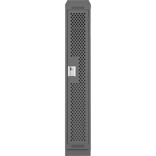 Clean Line Lockers, 12" x 18" x 82", Steel, Charcoal, Rivet (Assembled), Perforated Helyx Safety & Industrial Supplies