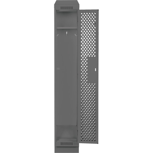 Clean Line Lockers, 12" x 18" x 82", Steel, Charcoal, Rivet (Assembled), Perforated Helyx Safety & Industrial Supplies